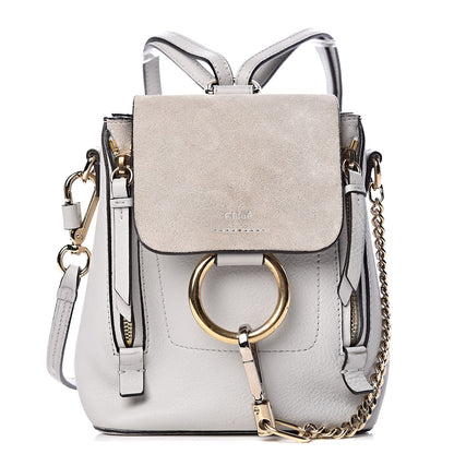 Chloe Suede Calfskin Mini Faye Backpack Airy Grey 1 of 14