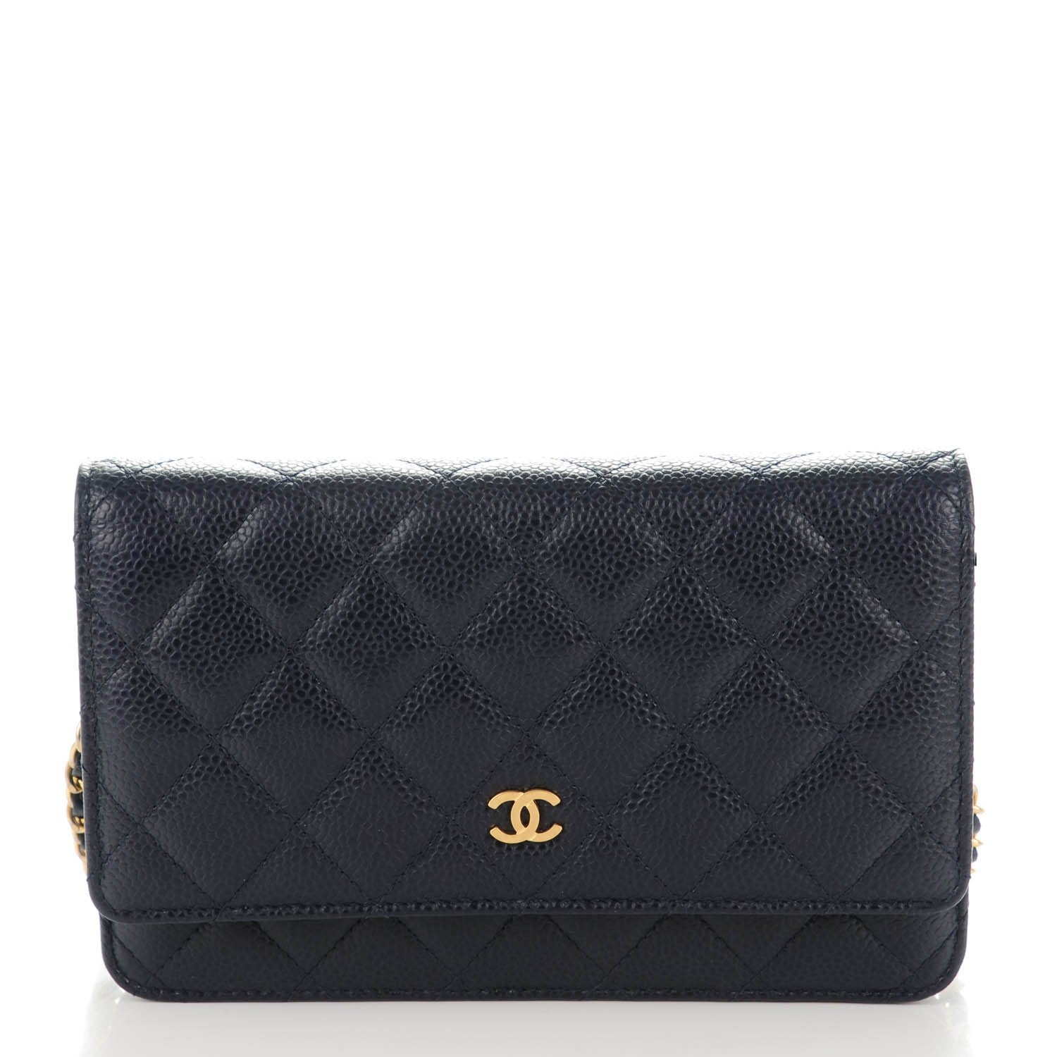 Chanel Caviar Quilted Wallet On Chain WOC Navy 1 of 8