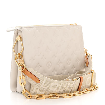 Louis Vuitton Lambskin Embossed Monogram Coussin PM Beige Cream 3 of 10