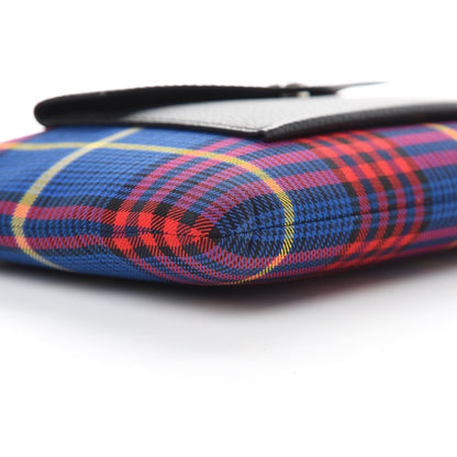 Mulberry Tartan Check Large Pouch With Chain Porcelain Blue 10 of 11