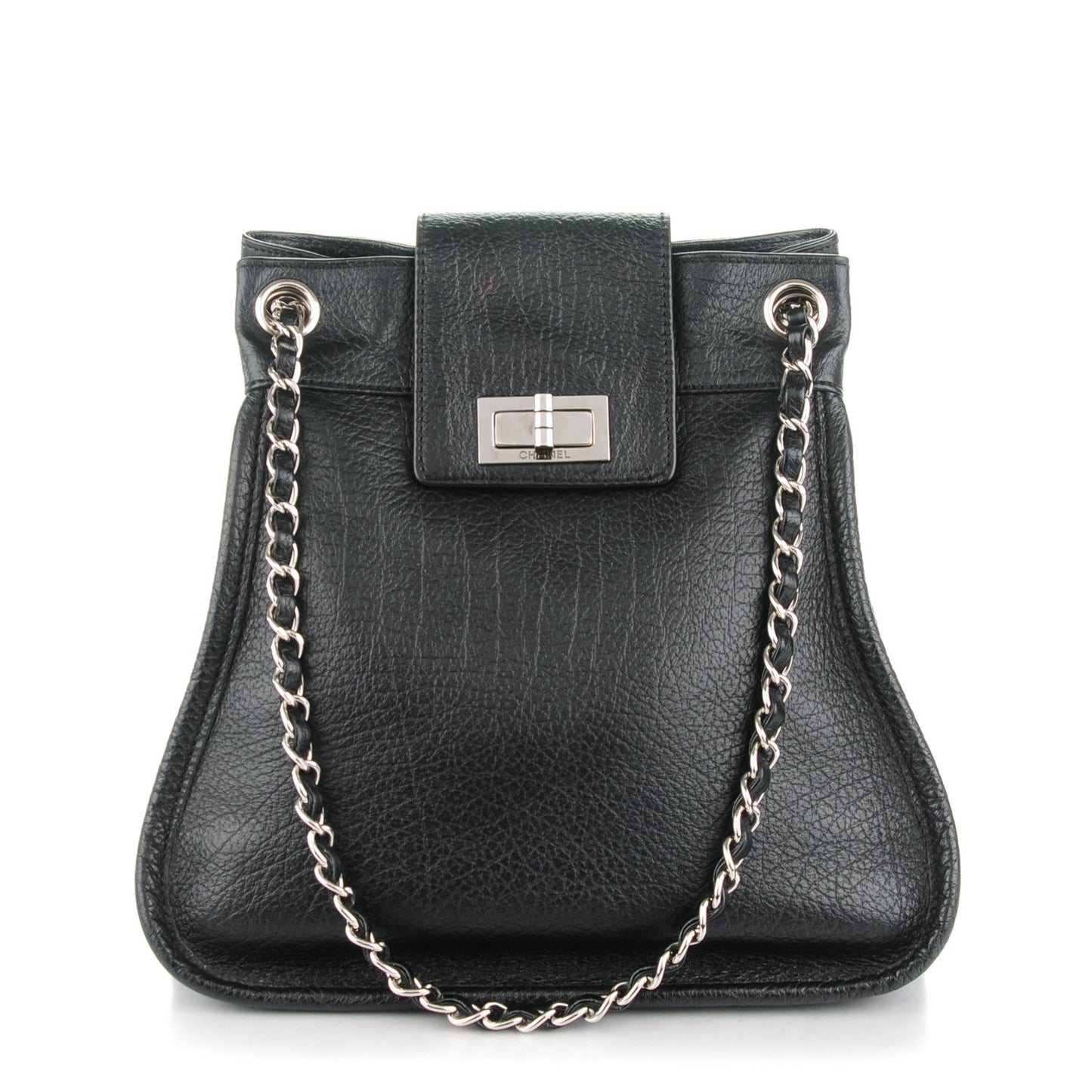 Calfskin Mademoiselle Shoulder Bag Black
