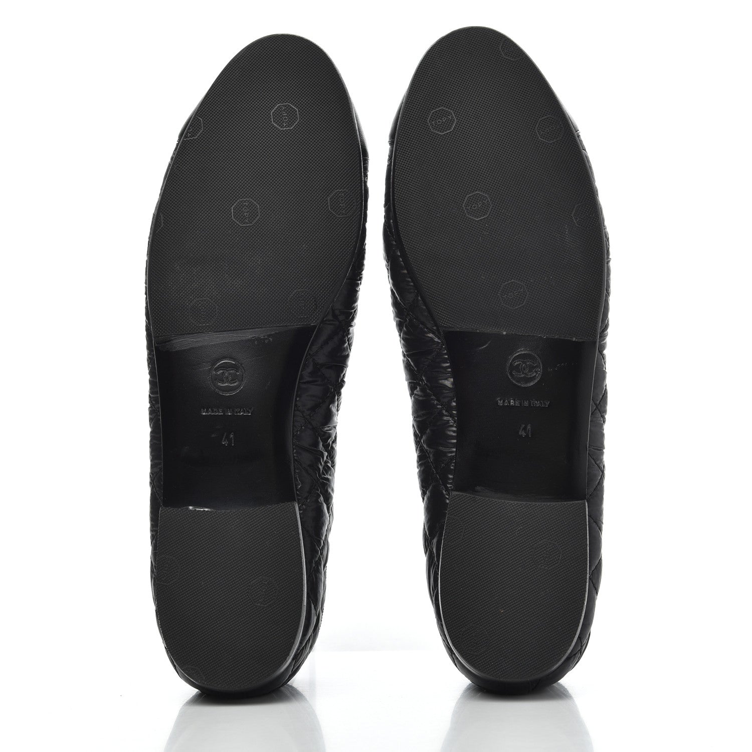 Chanel Nylon Quilted Cap Toe Ballerina Flats 41 Black 5 of 21