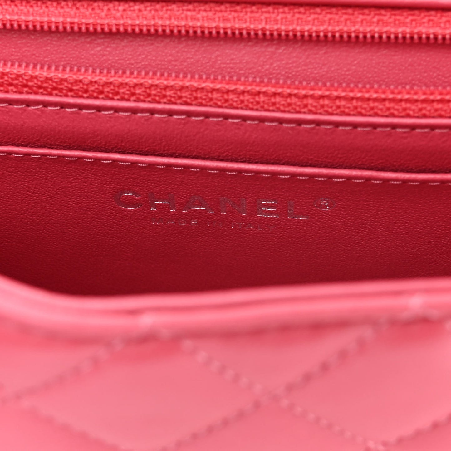 Lambskin Quilted Mini Rectangular Flap Pink