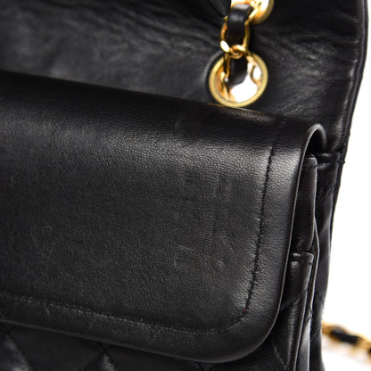 Chanel Lambskin Quilted Medium Double Flap Black 10 of 14