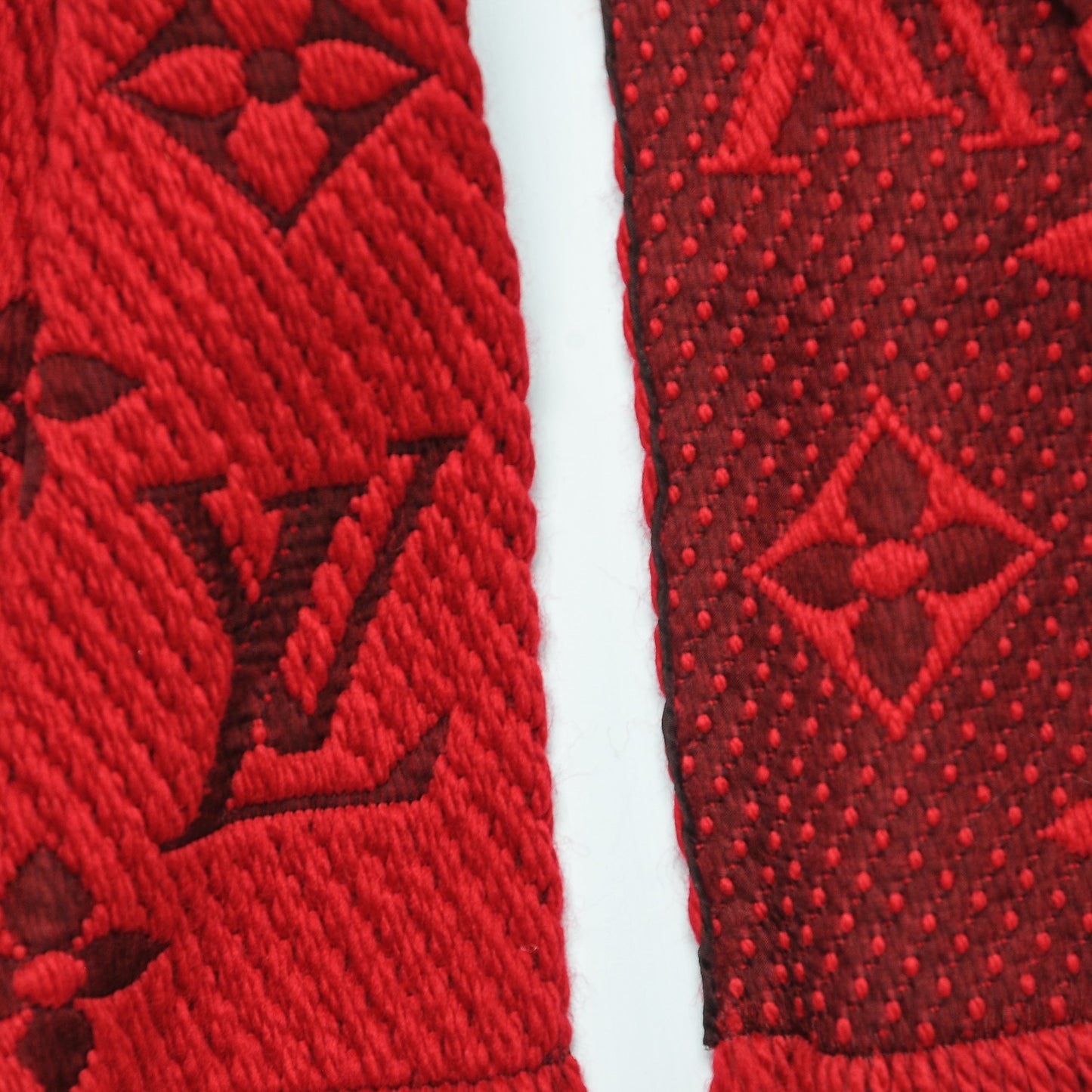 Wool Silk Logomania Scarf Rubis