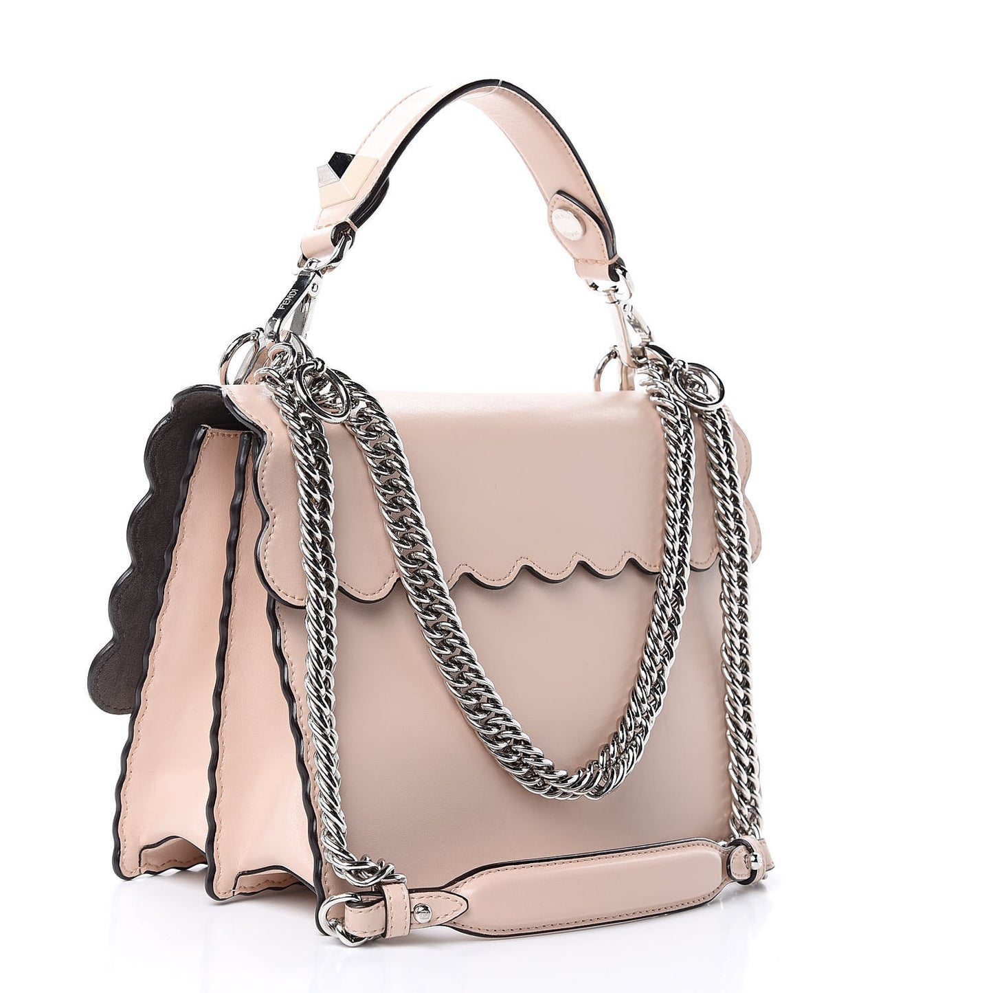 Vitello Liberty Scalloped Studded Kan I Shoulder Bag Plaster