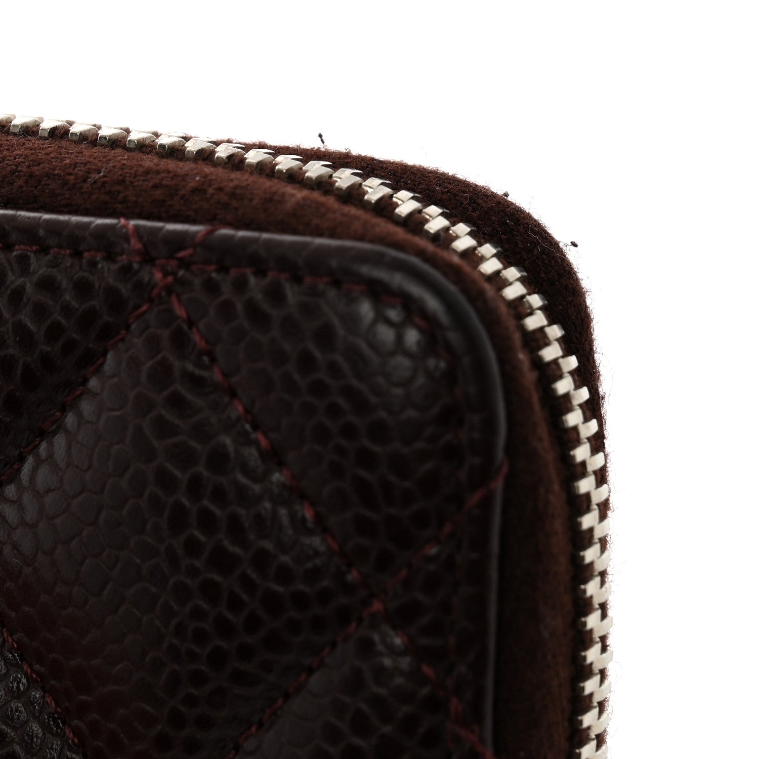 Chanel Caviar Quilted Zip Coin Purse Burgundy 8 of 9