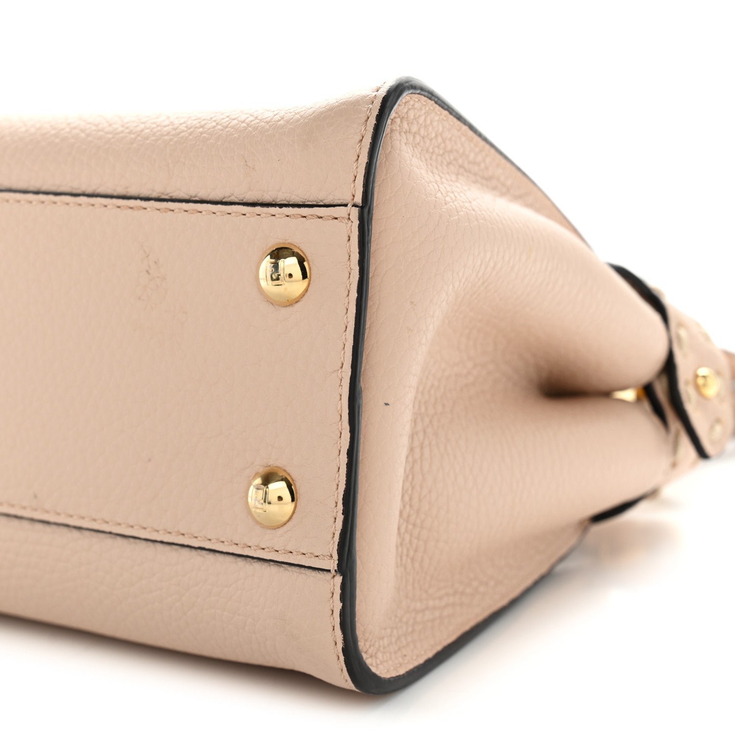Fendi Cuoio Romano Selleria Mini Peekaboo Iconic Satchel Rosa Plaster 9 of 10