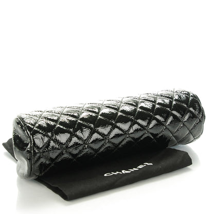 Chanel Distressed Patent Quilted Timeless Clutch Black 4 of 7