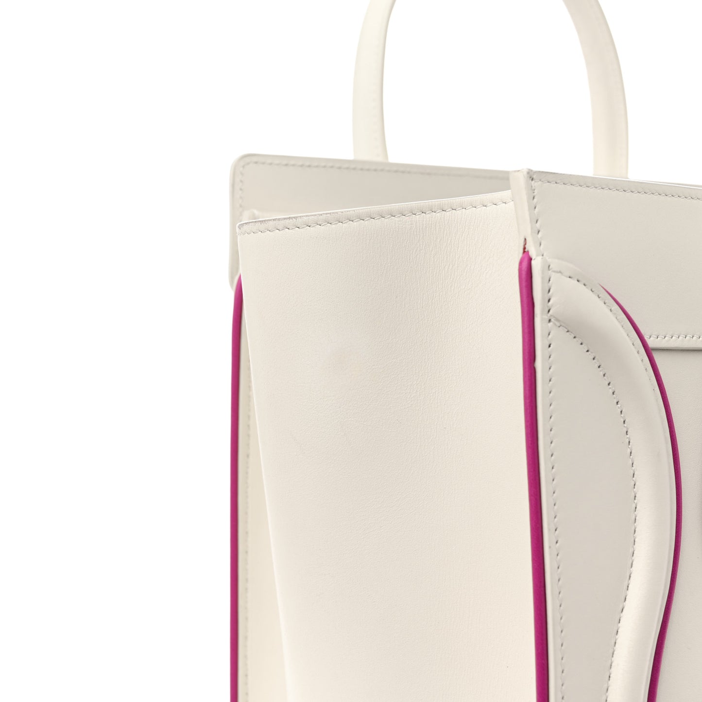 Smooth Calfskin Micro Luggage White Magenta
