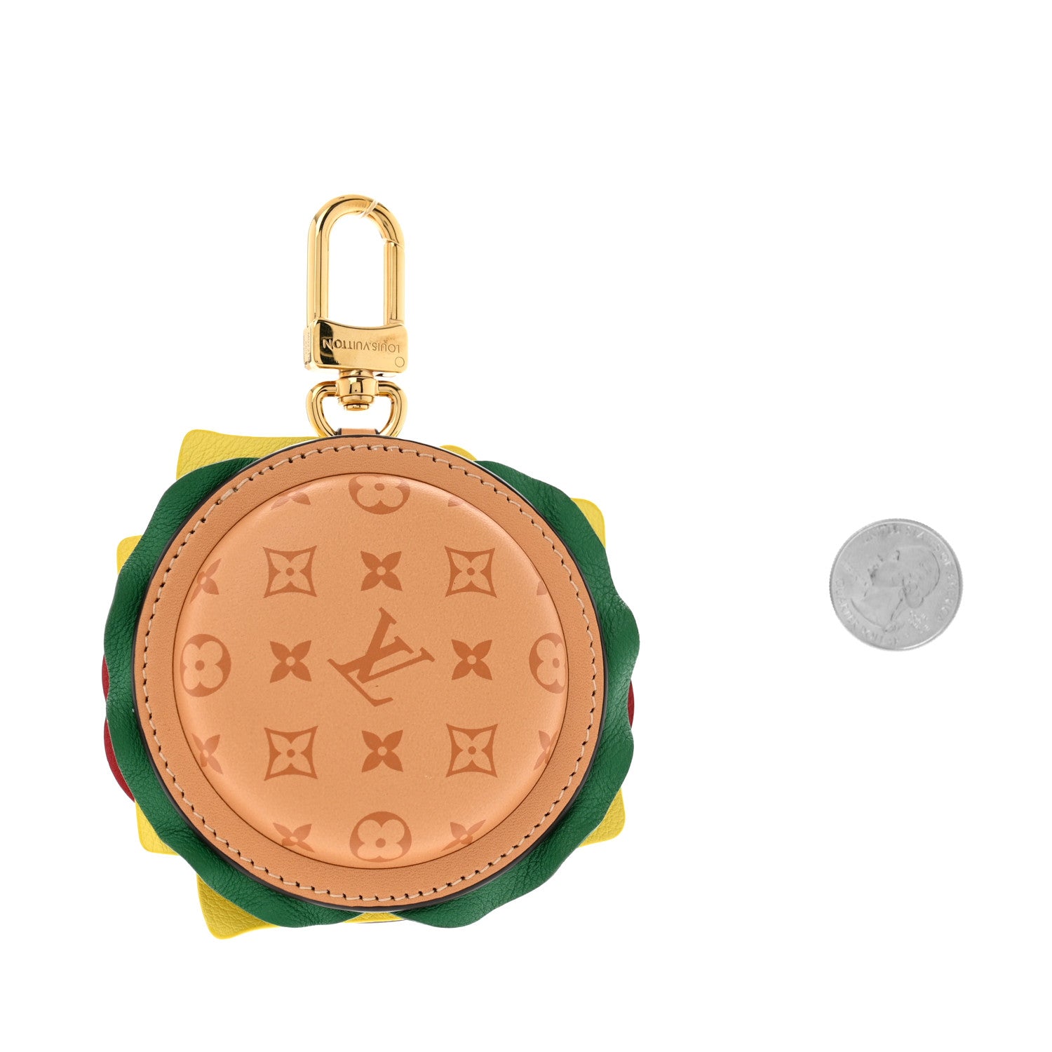 Louis Vuitton Monogram Calfskin Burger Pouch Charm Bag Charm 2 of 4