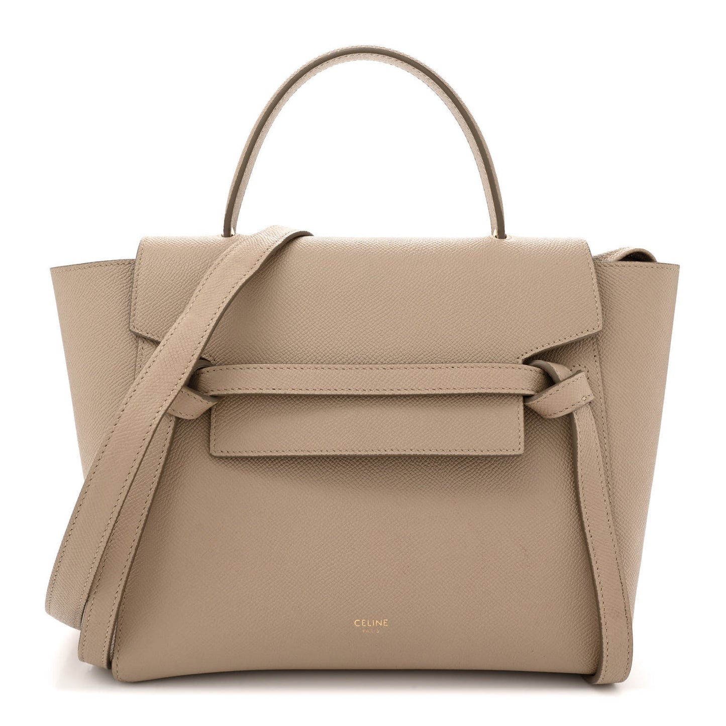 Grained Calfskin Micro Belt Bag Light Taupe