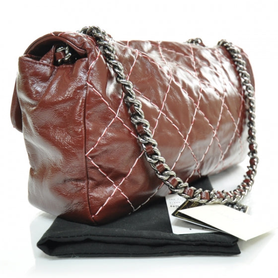 Chanel Leather Double Stitch Flap Red 2 of 11