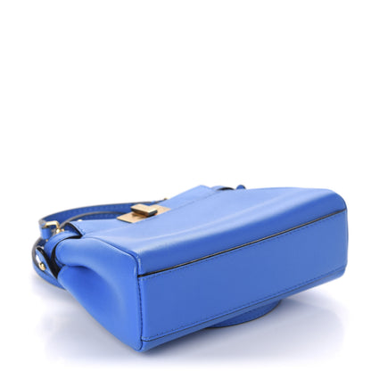Fendi Shiny Nappa Micro Peekaboo Iconic Satchel Blue Royal 4 of 11