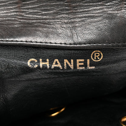 Chanel Lambskin Quilted Drawstring Backpack Black 10 of 23