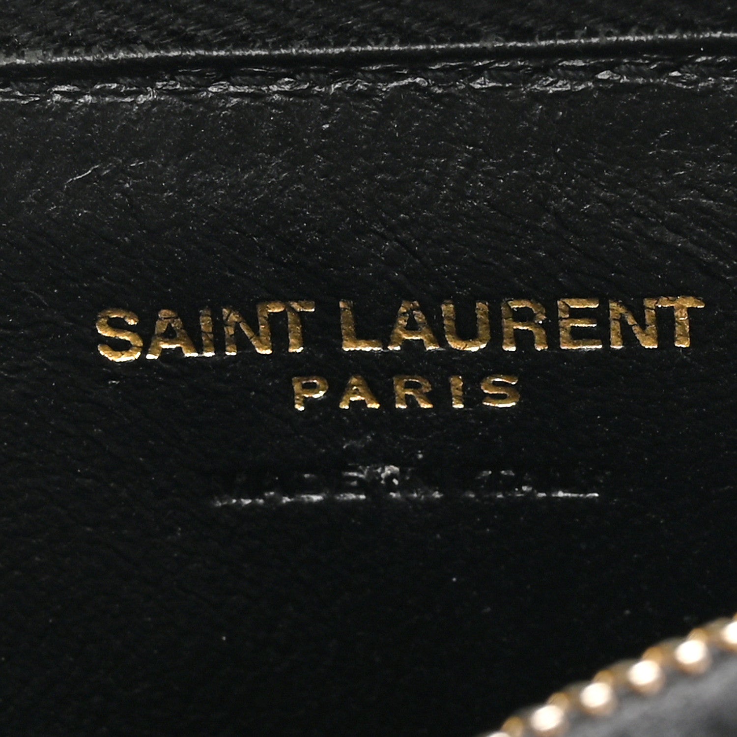 Saint Laurent Grain De Poudre Matelasse Chevron Monogram Fragments Zippered Card Case Black 6 of 10