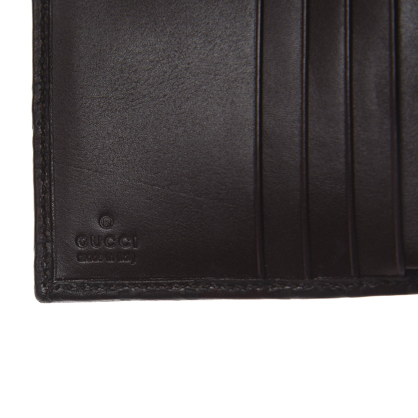 Guccissima Metal Bar French Flap Wallet Dark Chocolate
