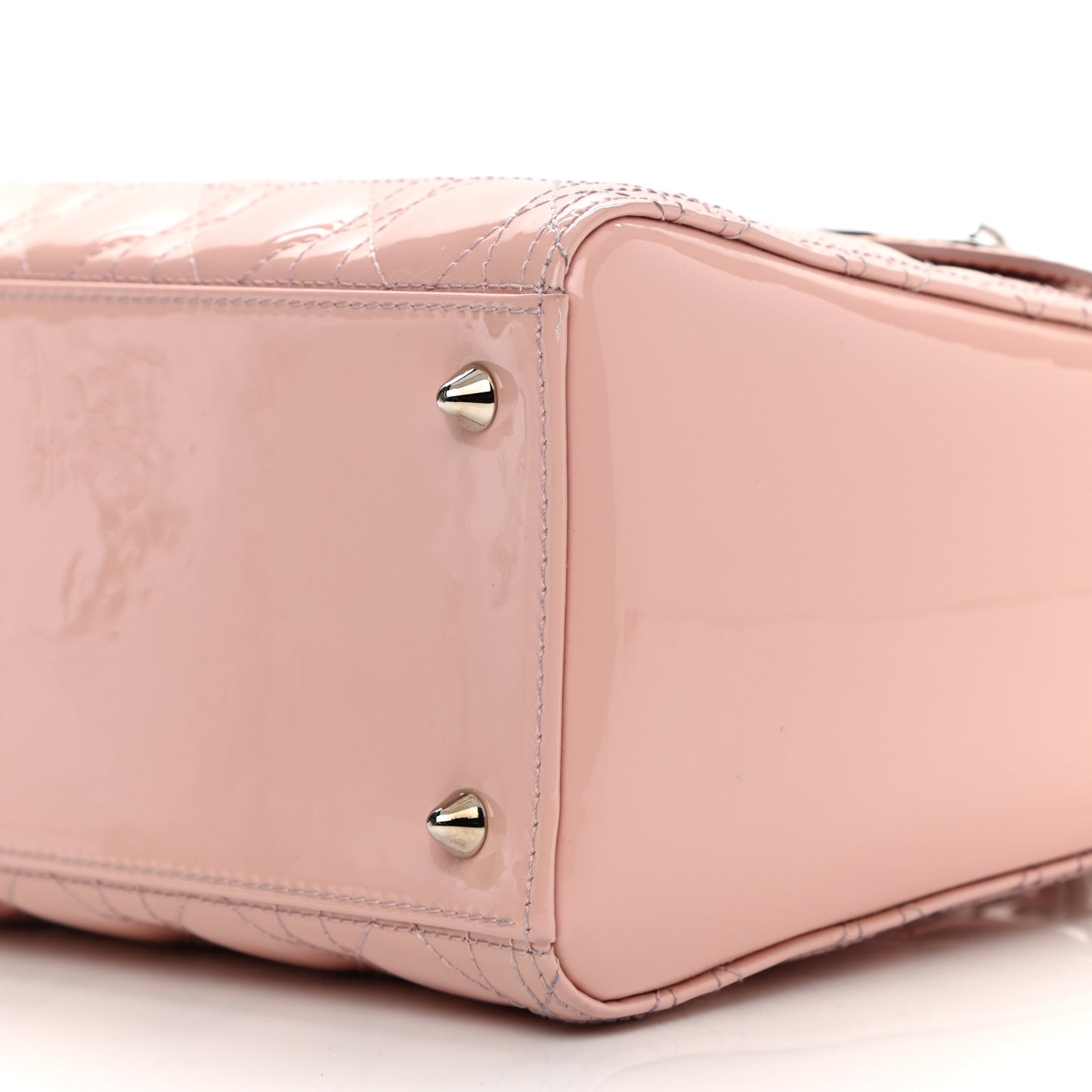Patent Cannage Medium Lady Dior Rose Clair