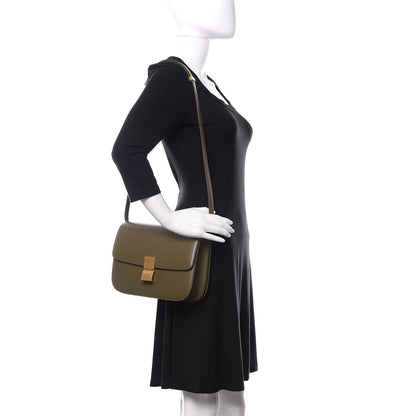 Celine Box Calfskin Classic Box Medium Flap Bag Army Green 2 of 10