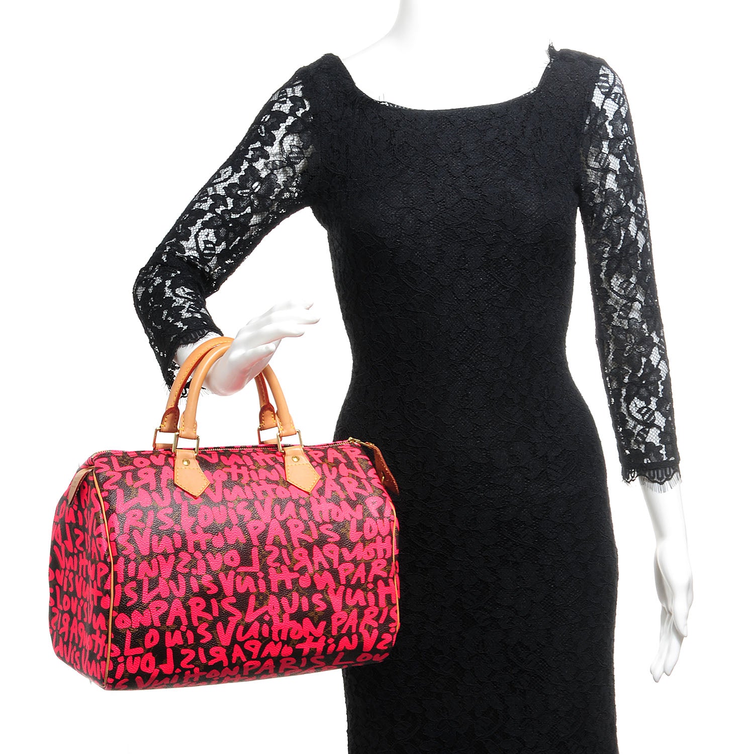 Louis Vuitton Monogram Graffiti Speedy 30 Fuchsia 2 of 7