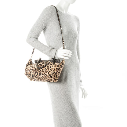Valentino Garavani Calf Hair Leopard Print Mini Rockstud Tote Leopard 2 of 9