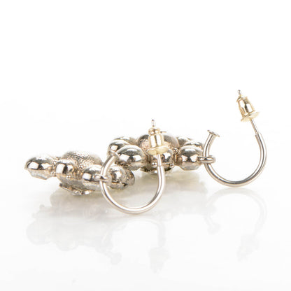 Chanel Crystal CC Dangle Earrings Silver 3 of 5