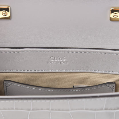 Chloe Calfskin Crocodile Embossed Mini C Bag Stormy Grey 6 of 11