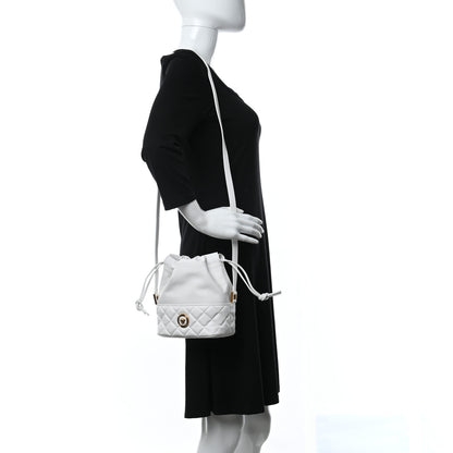 Versace Nappa Quilted Medusa Bucket Bag White 2 of 8