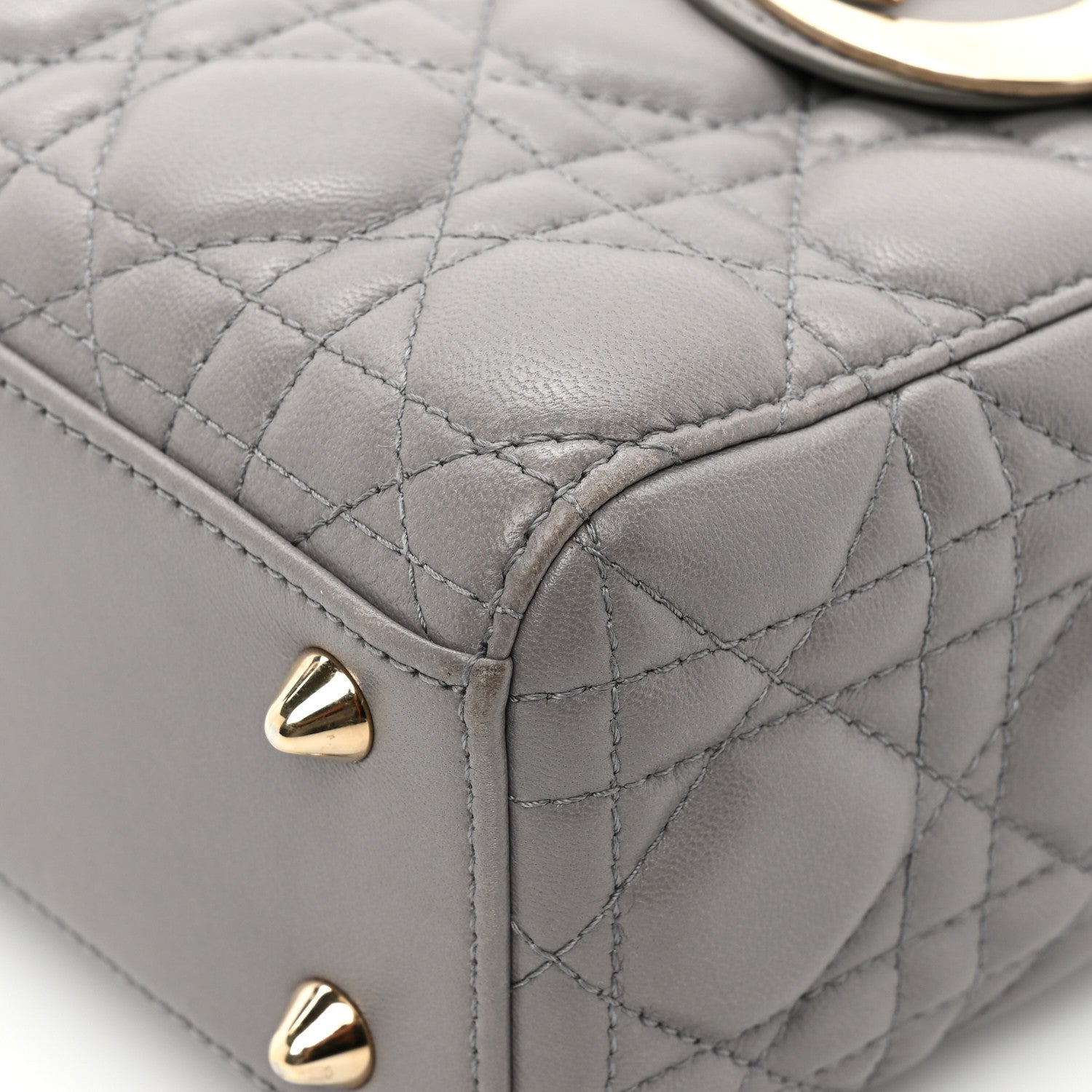 Christian Dior Lambskin Cannage Small Lucky Badges My Lady Dior Grey 13 of 19