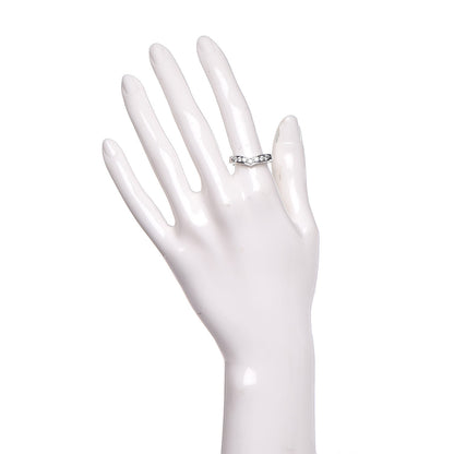Tiffany Platinum Diamond V Ring 56 7.5 2 of 5