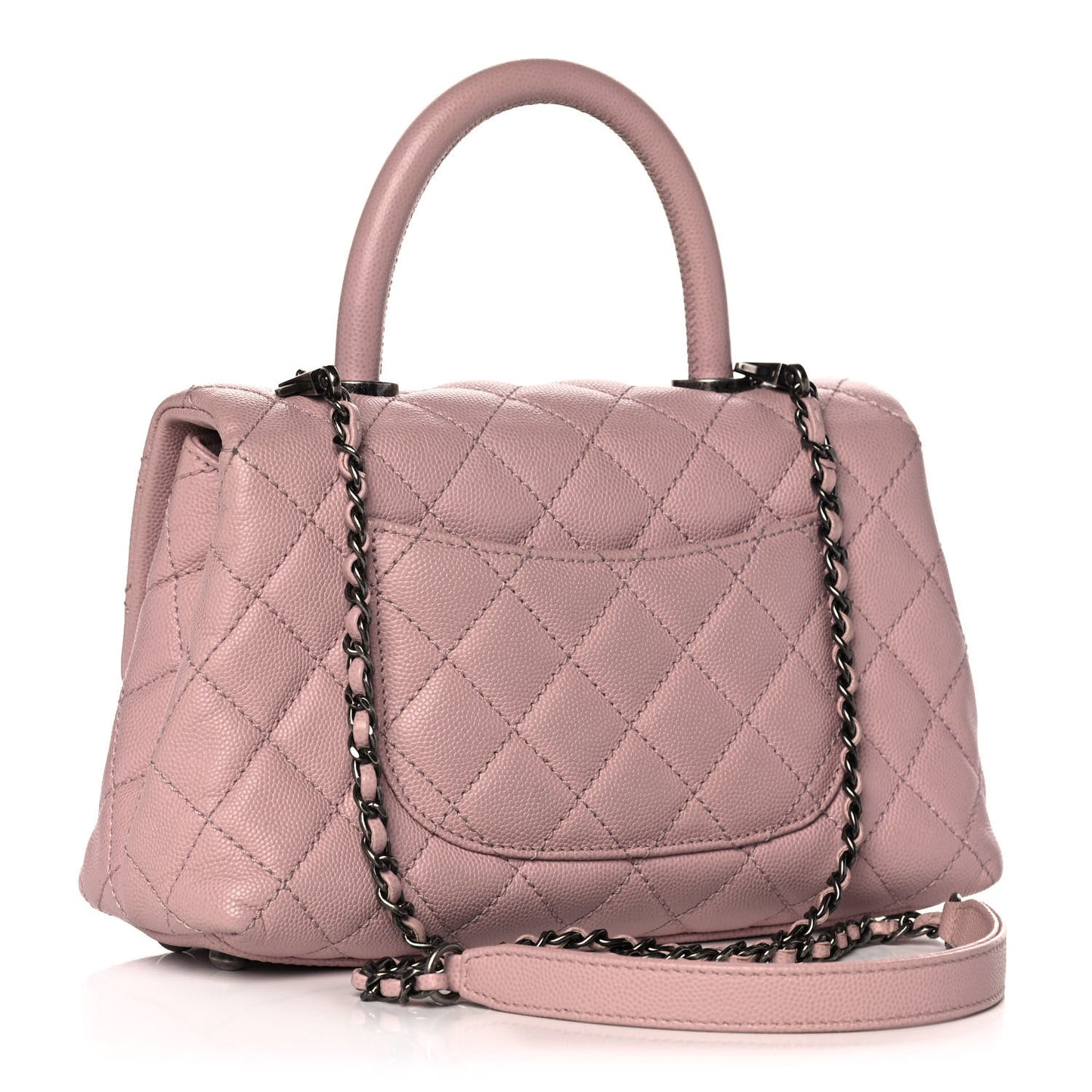 Caviar Quilted Mini Coco Handle Flap Pink