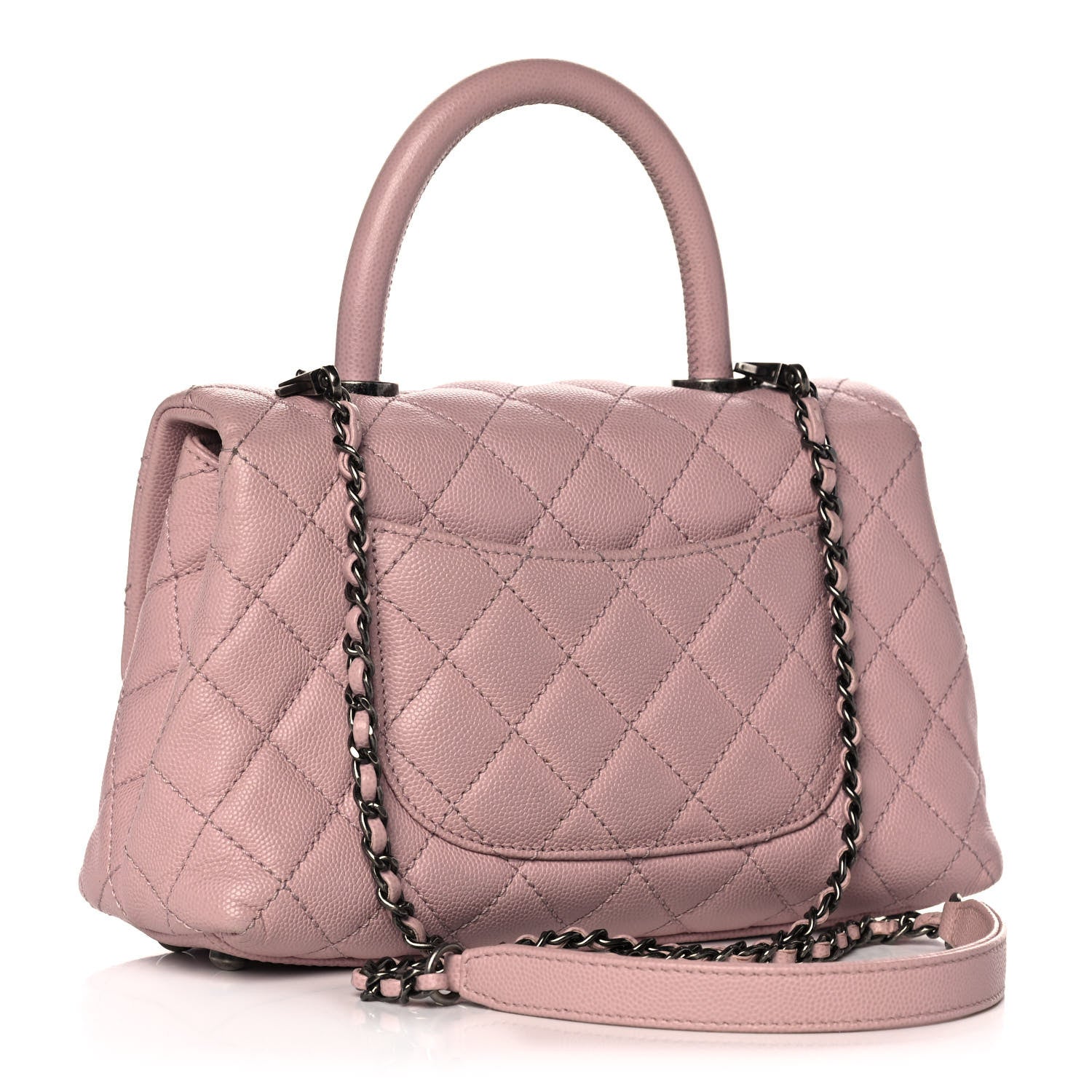 Chanel Caviar Quilted Mini Coco Handle Flap Pink 3 of 14