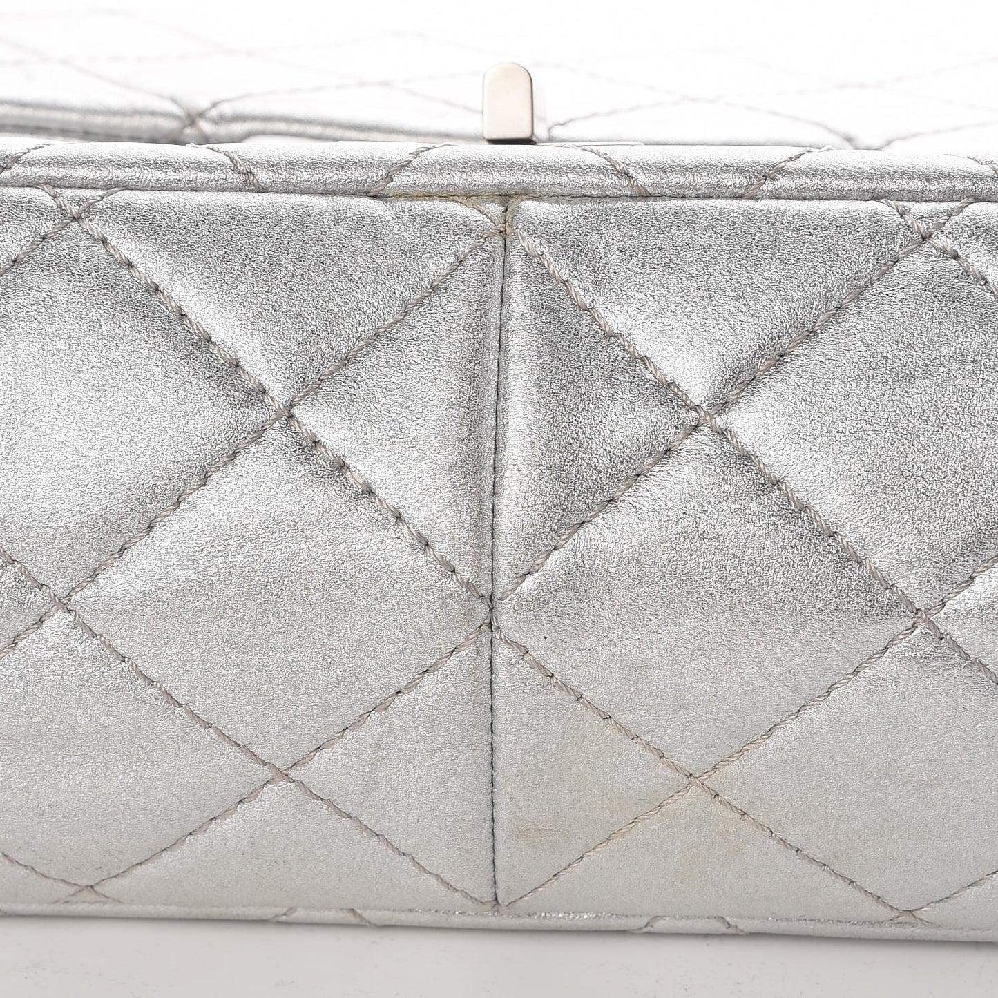 Metallic Lambskin Quilted 2.55 Reissue 227 Flap Silver
