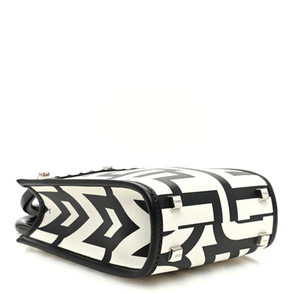Fendi X MARC JACOBS Vitello King Plexiglass Logo Print Mini Fendi Sunshine Shopper Tote Black White 4 of 9