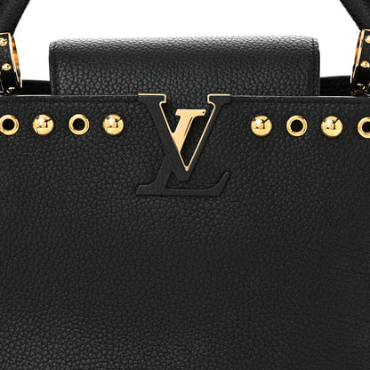 Louis Vuitton Taurillon Studded Capucines PM Black 7 of 10