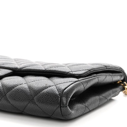Chanel Caviar Quilted Clutch With Chain Flap Black 10 of 10