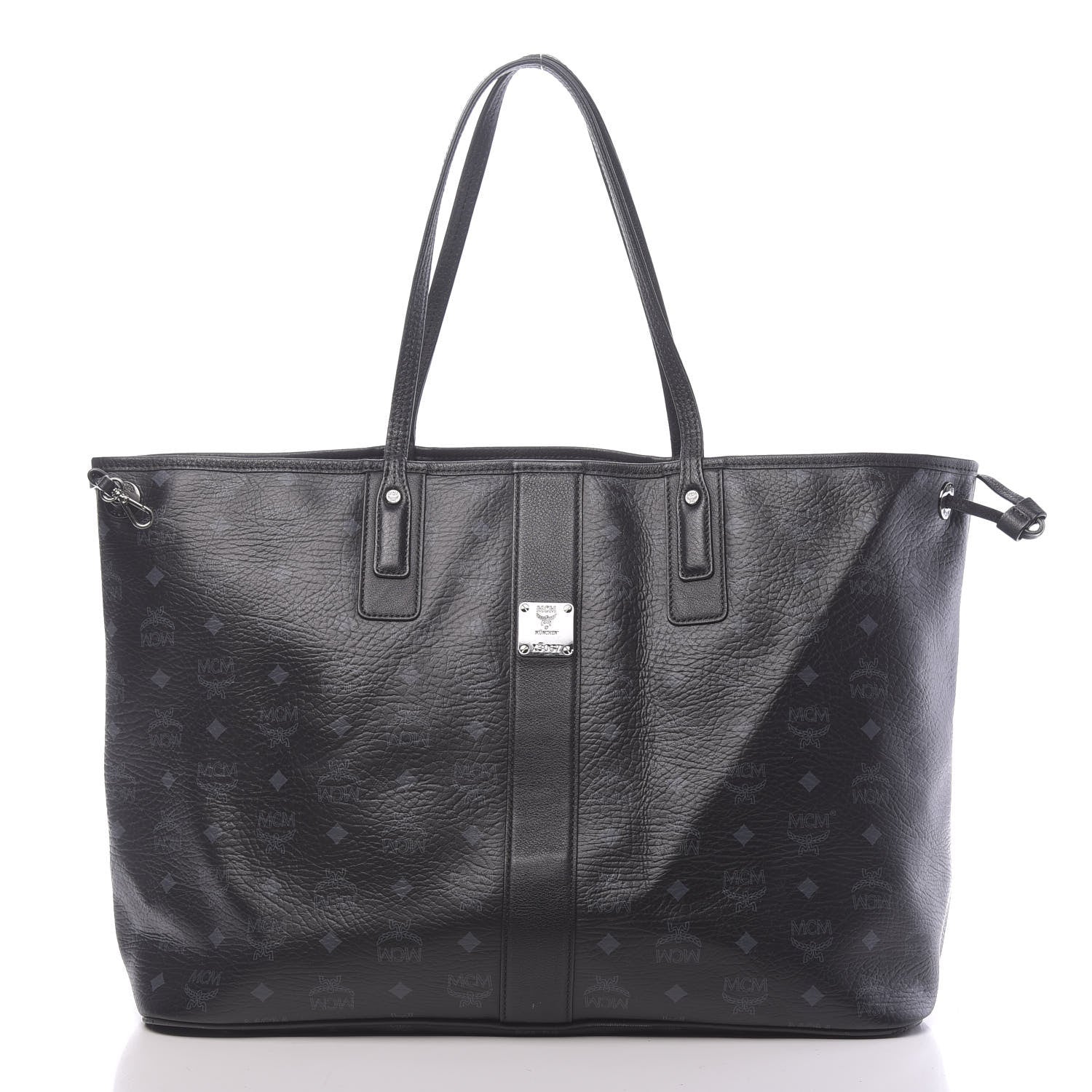 MCM Visetos Large Liz Reversible Shopper Tote Black 3 of 18