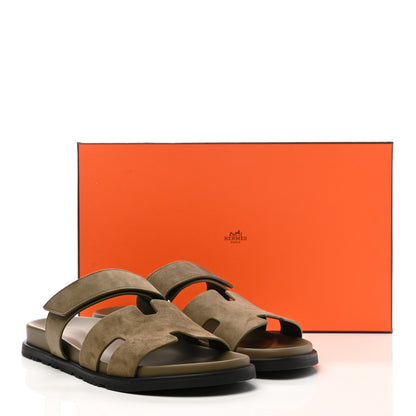 Hermes Suede Goatskin Chypre Sandals 44 Beige Sable 9 of 9