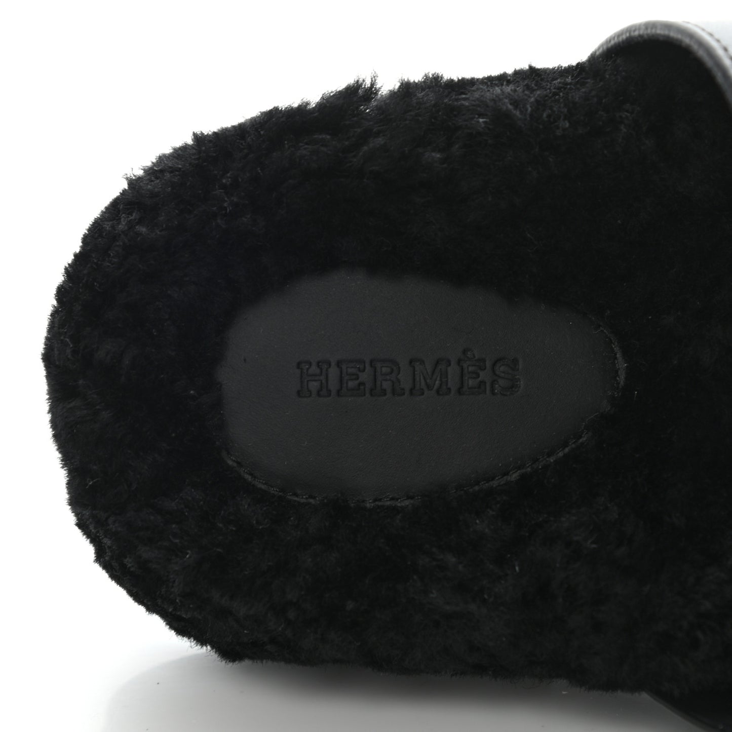 Calfskin Woolskin Womens Chypre Sandals 38.5 Black