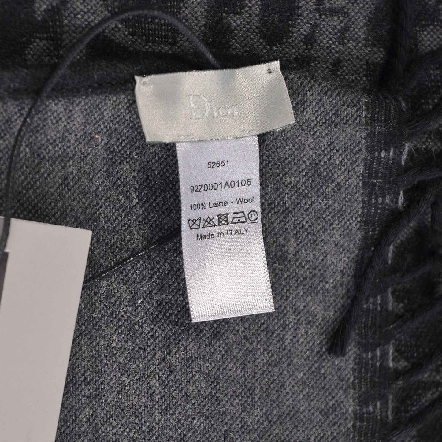Wool Monogram Throw Black