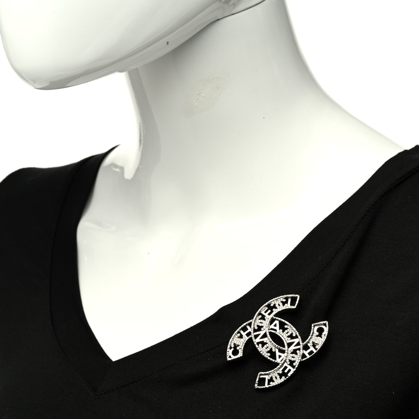 Crystal CC Brooch Silver