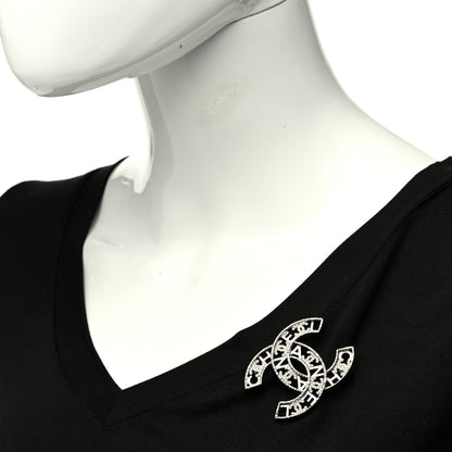 Chanel Crystal CC Brooch Silver 2 of 5