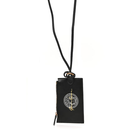 Versace Calfskin Logo Medusa Lanyard Wallet Black 1 of 6