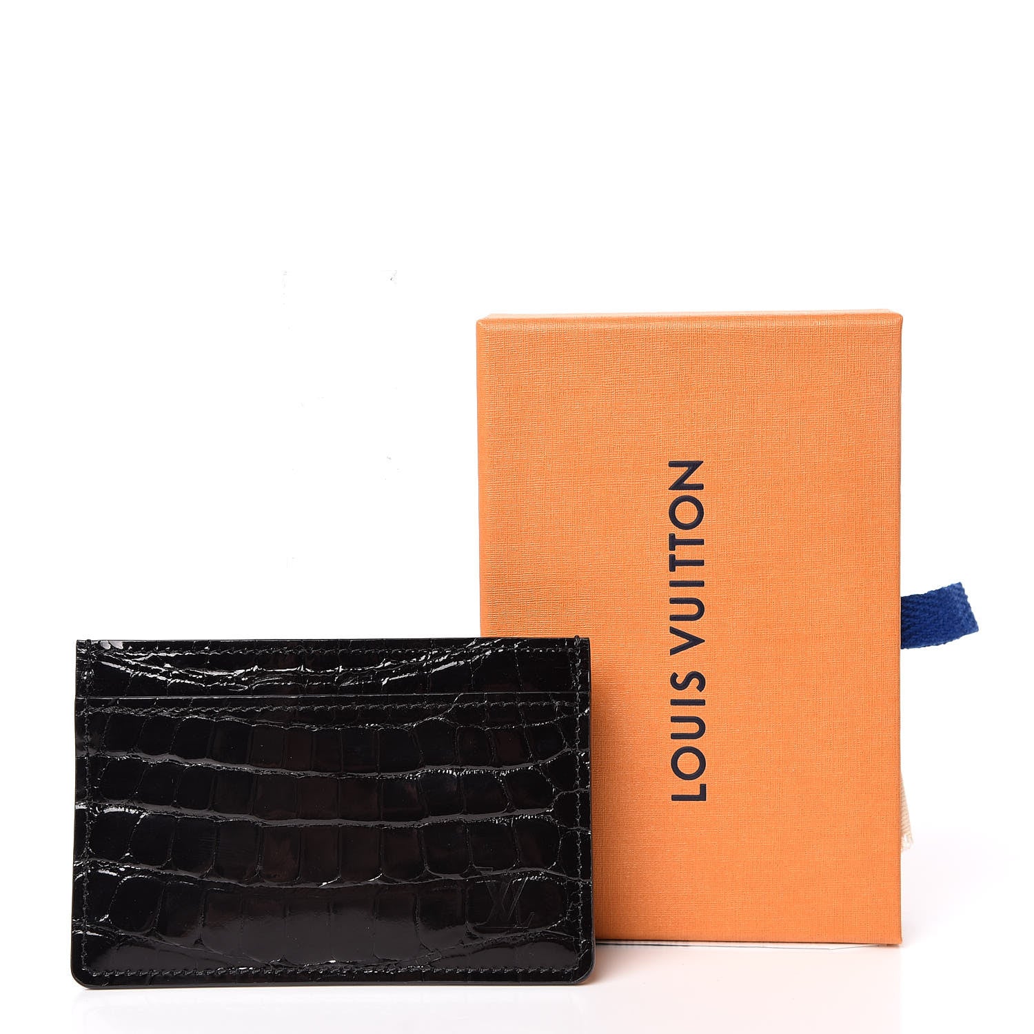 Louis Vuitton Crocodile Double Card Holder Black 7 of 7