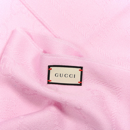 Gucci Wool Silk GG Monogram GGNat Scarf Rose 3 of 4