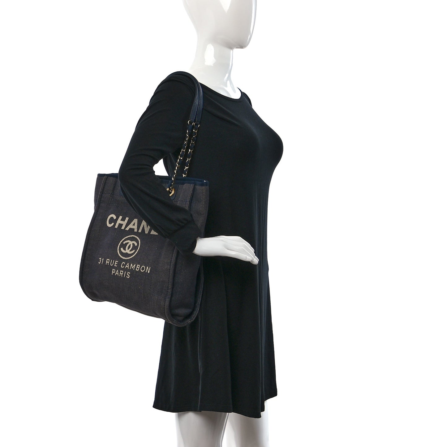 Canvas Mini Deauville Tote Denim Blue