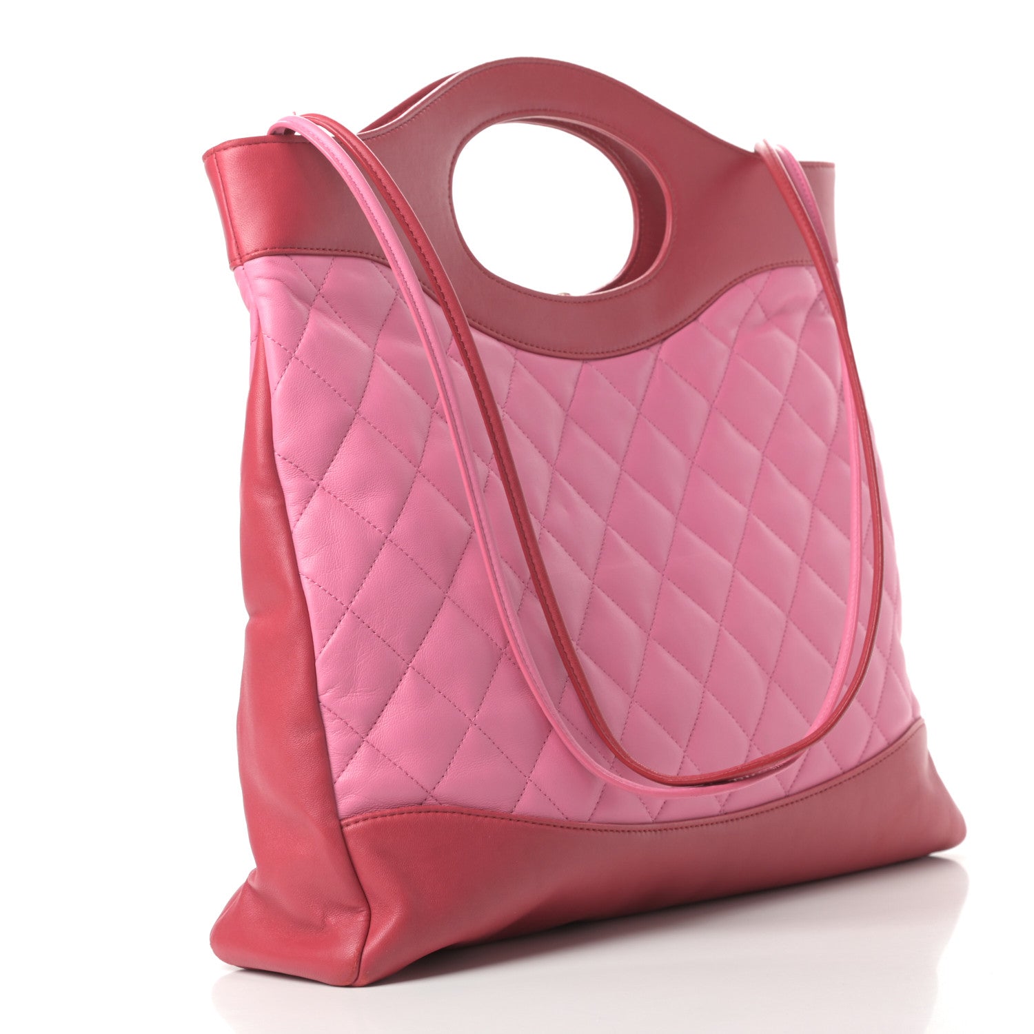 Chanel Aged Calfskin Quilted Large 31 Shopping Bag Pink Light Red 3 of 16