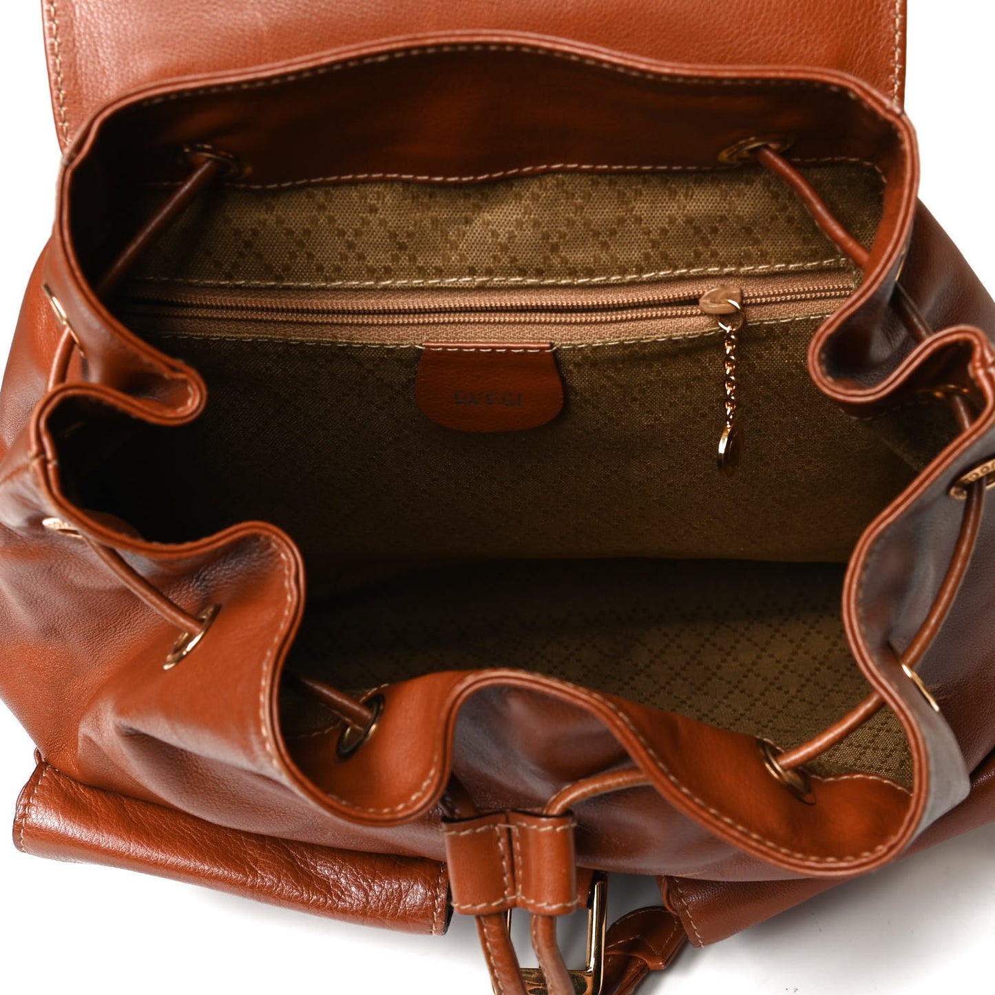 Calfskin Bamboo Backpack Brown