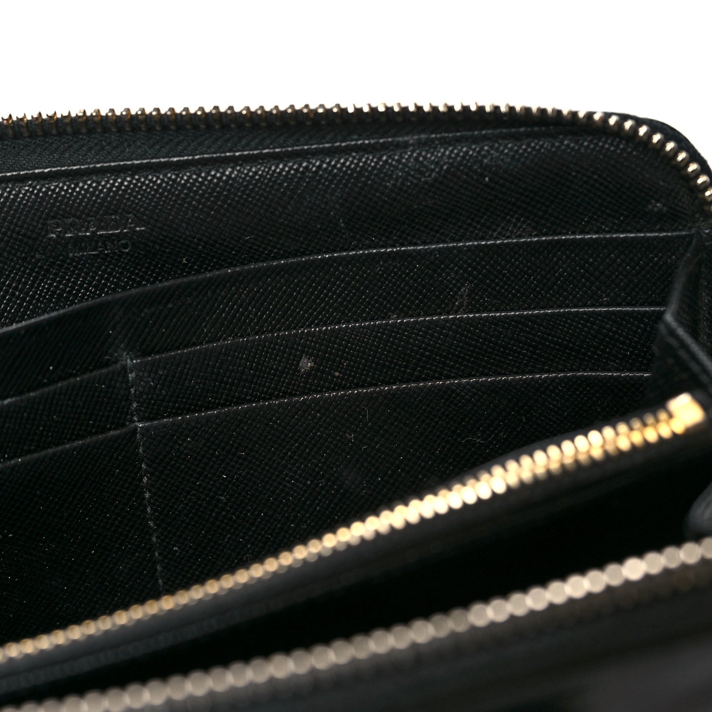 Saffiano Fiocco Bow Zip Around Wallet Black