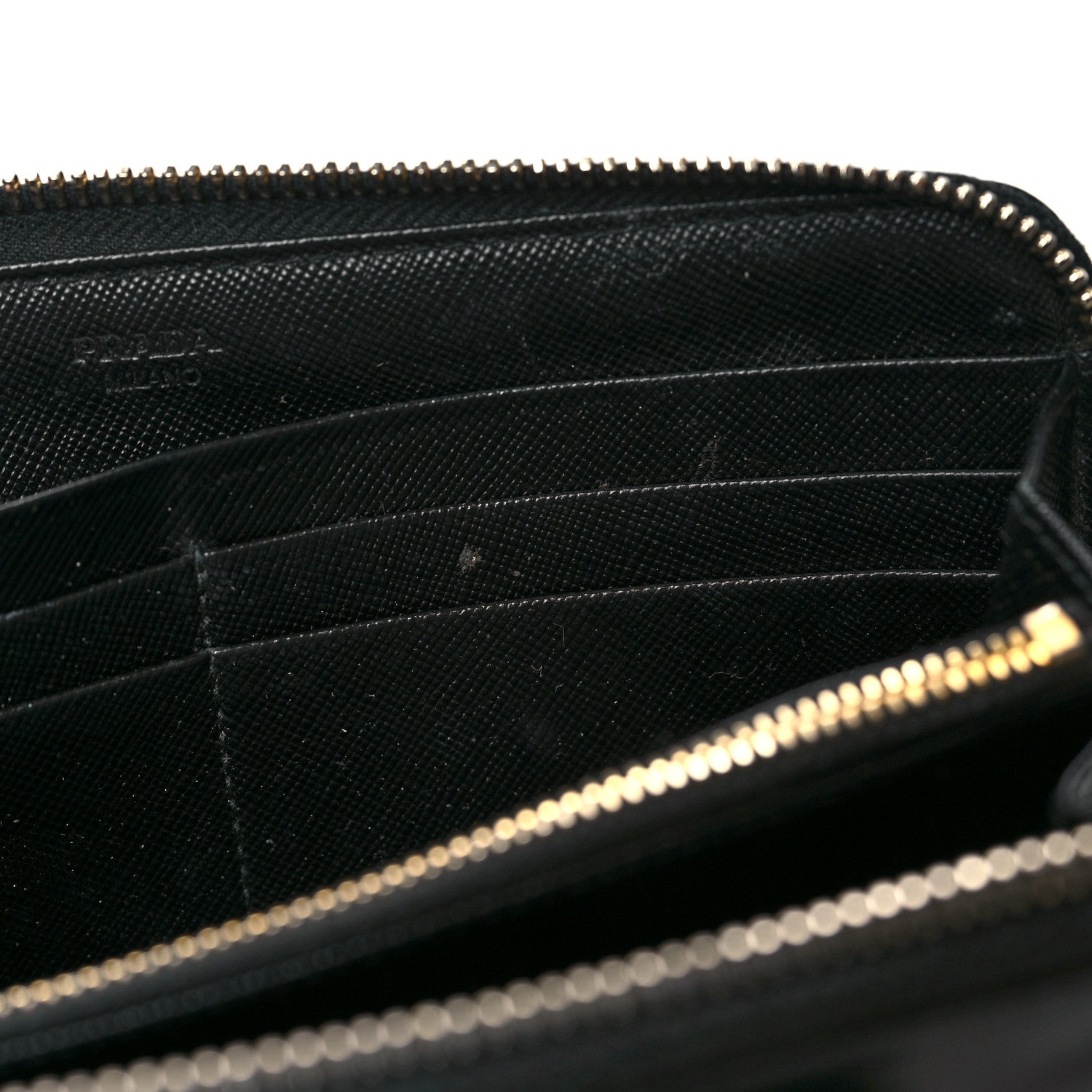 Prada Saffiano Fiocco Bow Zip Around Wallet Black 10 of 15